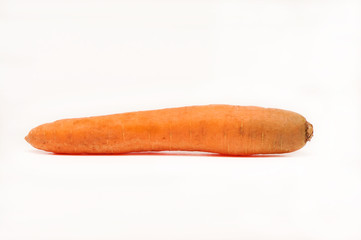 Fresh carrots on a white background
