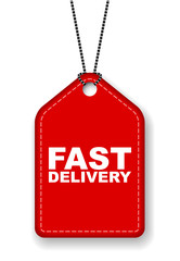 red vector banner fast delivery