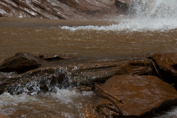 water flowing over rocks
