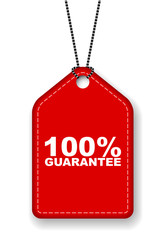 red vector banner 100% guarantee