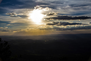 sunset in mountains