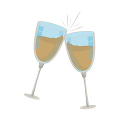 Champagne cups isolated