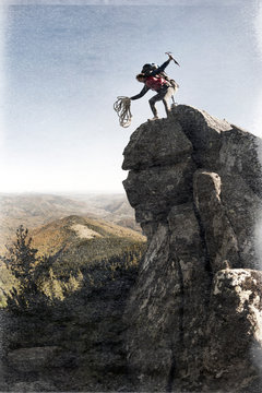 rock climber retro photo