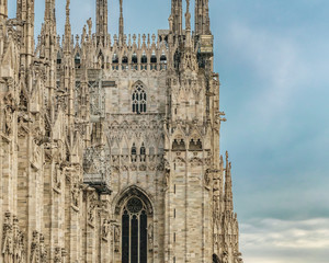 Fototapeta na wymiar Duomo Cathedral Exterior, Milan, Italy