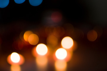 Multicolored lights in defocus.