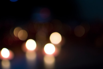 Multicolored lights in defocus.