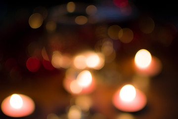 Multicolored lights in defocus.