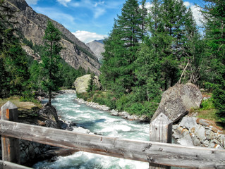 Fototapeta na wymiar Grand Paradiso National Park at Aosta Valley Province, Italy, European Alps