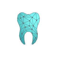 Abstract tooth logo. New Technogy concept.Flat illustration tooth logo icon for  business and web design.Vector Eps10.
