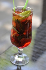 Cocktail with fruits
