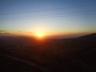 sunset over a dessert in jordan