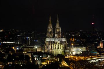Cologne cathedral at night.