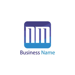 Initial Letter NM Logo Template Design