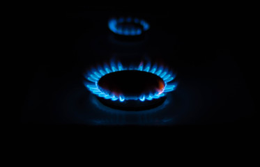 Gas burner at night