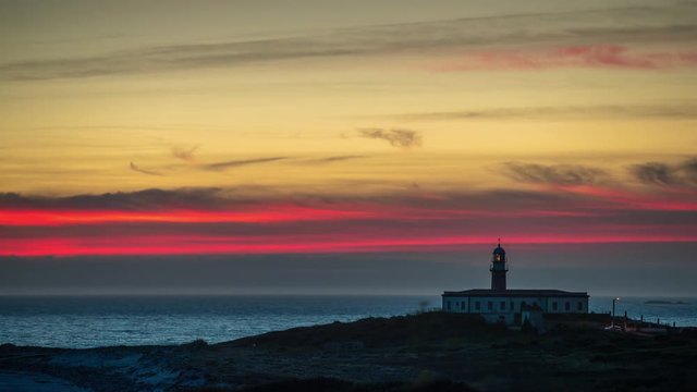 beach galicia spain coast lighthouse summer sunset