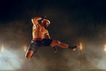 Fototapeta na wymiar Thai Boxing - old martial arts 