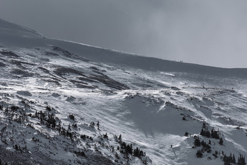 Dramatic winter storm over Peak 8, Rocky Mountains, Colorado