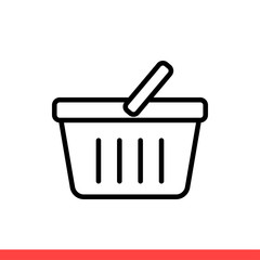 Basket icon, shopping symbol. Vector illustration