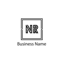 Initial letter NR logo template Design