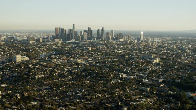 Aerial view Los Angeles cityscape California USA