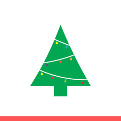 Christmas tree icon, vector illustration