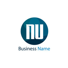 Initial letter NU logo template Design