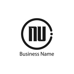 Initial letter NU logo template Design