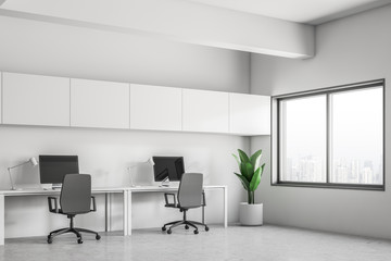 Modern office workplace, two computers