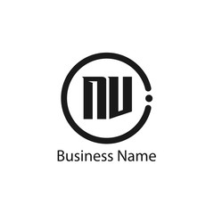 Obraz premium Initial letter NV logo template Design