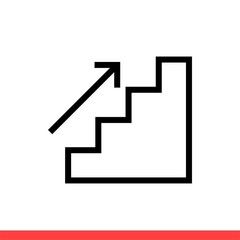 Upstairs icon, vector illustration