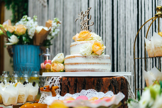 Desserts in an outdoors wedding