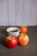 fall apples with caramel sauce