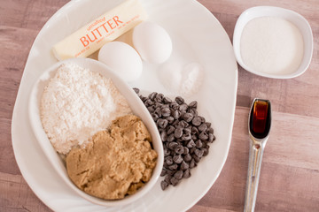Chocolate chip cookie ingredients