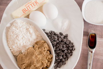 Chocolate chip cookie ingredients