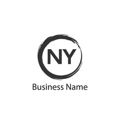 Initial letter NY logo template Design - obrazy, fototapety, plakaty