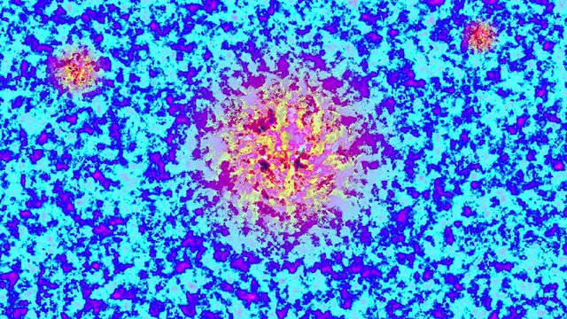 Malignant growth in microscopic tissue simulation.