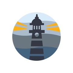 Obraz na płótnie Canvas Lighthouse flat logo