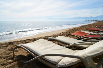 Sunbed and seascape