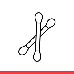 Cotton swab icon, vector illustration