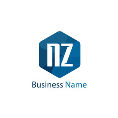 Initial letter NZ logo template Design