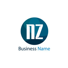 Initial letter NZ logo template Design