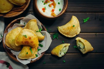 Homemade Potato cheese Pierogi  / Perogies close up