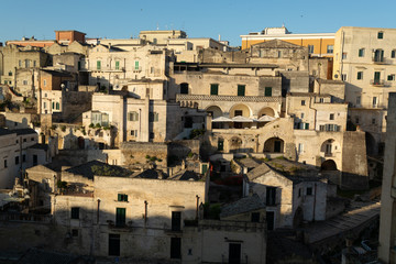 Obraz premium European Capital of Culture&nbsp;in 2019 year, ancient city of Matera, capital of Basilicata, Southern Italy in early morning