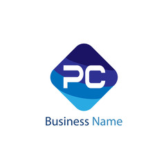Initial Letter PC Logo Template Design