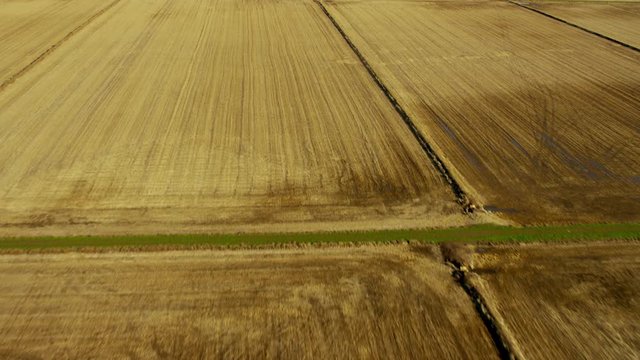 Aerial view rural agriculture farmland Northern California