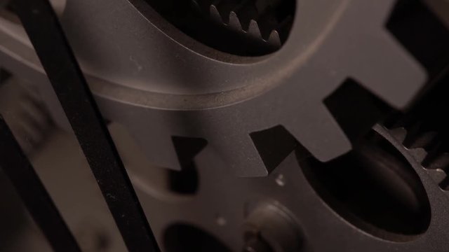 Old dirty metallic clock macro detail pan shot 4K