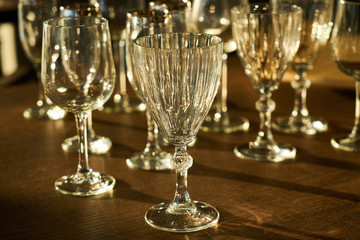 Glass cups background