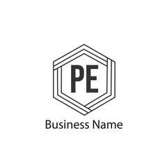 Obraz premium Initial Letter PE Logo Template Design