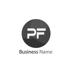 Initial Letter PF Logo Template Design