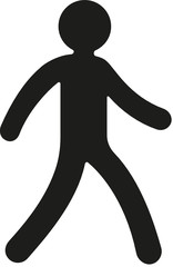 silhouette of a man running sign on white background
